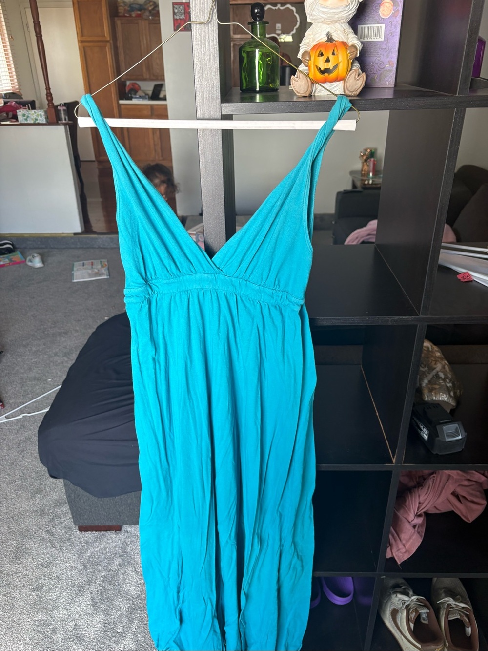 Gypsy 05 Turquoise V-Neck Maxi Chemise